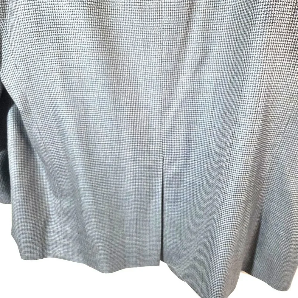 Lauren Ralph Lauren Blazer Mens 48R Blue Houndstooth Silk Wool Sport Coat Jacket